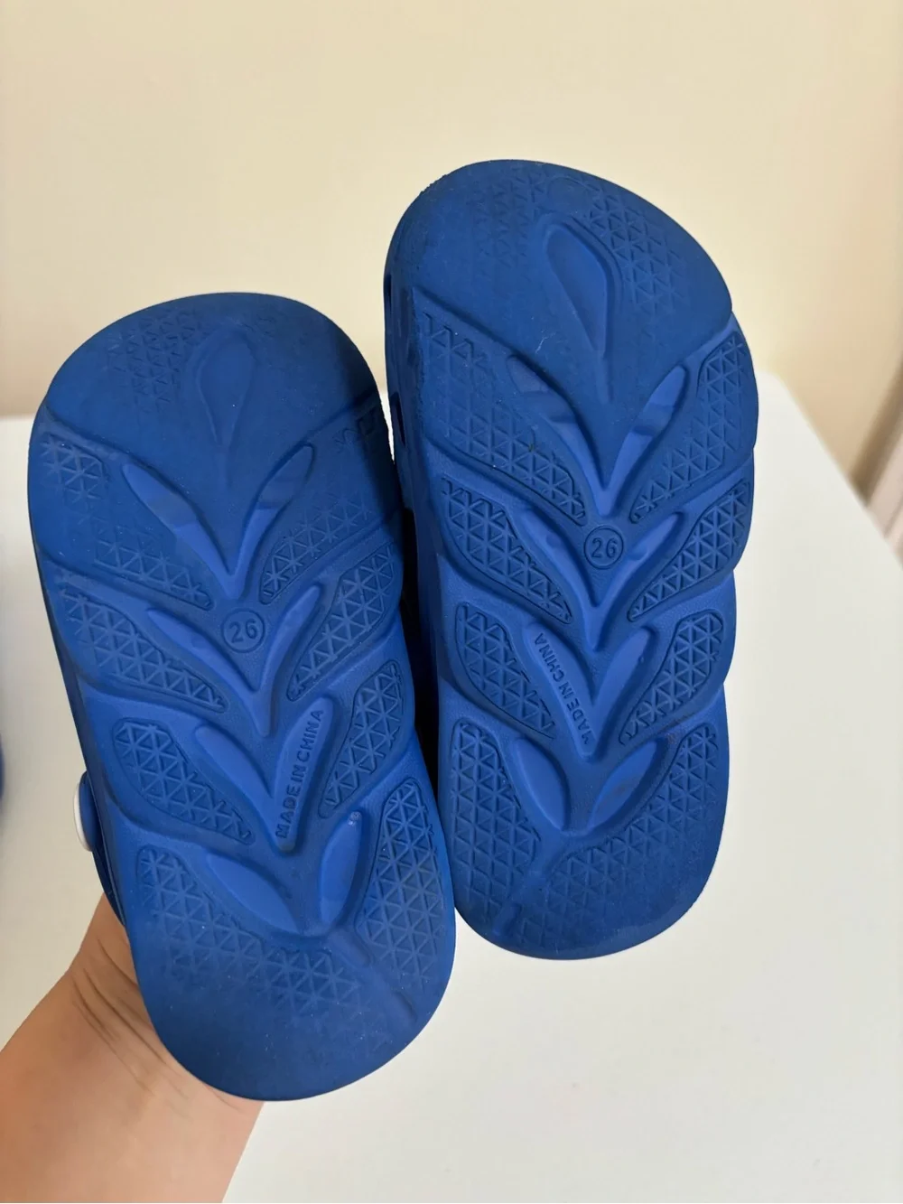 Kids Blue Slip-On Sandals with Dino Charm